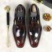 Euro Step 【Big Sale】Men's Fashion Business Casual Genuine Patent Leather Shiny Loafers Formal Shoes Men_vogvips.com