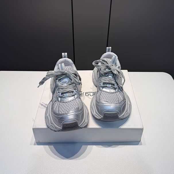 Dad Shoes Women New Comfortable Thick Sole Fashionable Breathable Mesh Versatile Sports Casual Shoes_vogvips.com