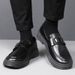 New Fashion Trendy Versatile Slip-on Casual Leather Shoes, Solid Color, Waterproof, Lightweight, And Durable Men's_vogvips.com