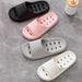 Couple Bathroom Men, Summer Non-Slip Indoor Bathing For Women, Hollow Soft Sole Water-Draining Home Slippers_vogvips.com
