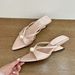 Pearl Sweet French Pointed Toe Open-toe Wedge Women 2026 Summer Slip-on High-heeled Satin Sandals For Outdoor Wear_vogvips.com