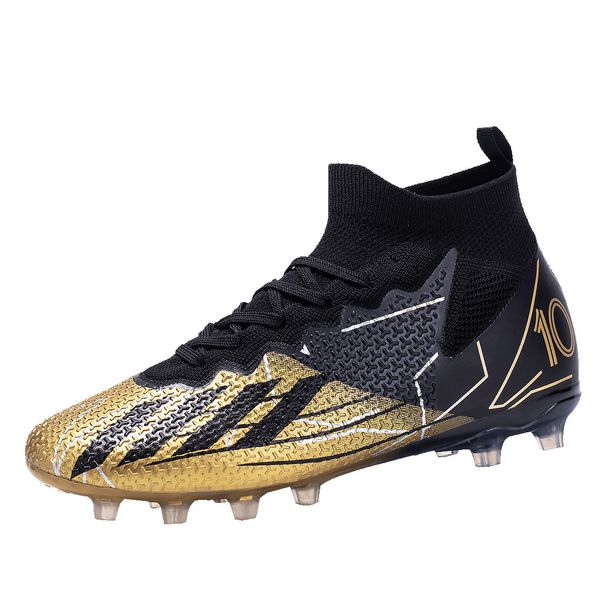 High-Top Soccer Cleats - Lightweight Breathable Football Shoes With Anti-Slip Rubber Sole For Indoor/Outdoor Training On Natural & Artificial Grass_vogvips.com