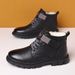 Men's Winter With Fleece Lining, Thickened High-top Casual Leather Shoes, Versatile Soft Sole Work Bo, Warm Martin_vogvips.com