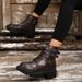 Plus-size Retro Martin Boots For Women, 2025 New Autumn/winter Style, European/American Fashion, Motorcycle Boots, Snow Boots_vogvips.com
