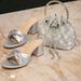 Women's Block Heel Sandals & Crystal Bag Set – French Style Evening Shoes With Rhinestone Clutch (Luxury Matching Combo)_vogvips.com