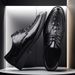 Suitable For All Seasons 2024 New Crocodile Pattern Large Size Men's Formal Business British Style Casual Shoes For Groom Wedding_vogvips.com