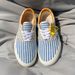 Highly Stylish Versatile Blue And White Striped Low-top Casual , Unisex Niche Sneakers, Large Size Couple's Canvas_vogvips.com