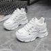Women's Casual Shoes Round Toe Thick Sole Sneakers 2025 New Height Increasing Dad Shoes White_vogvips.com