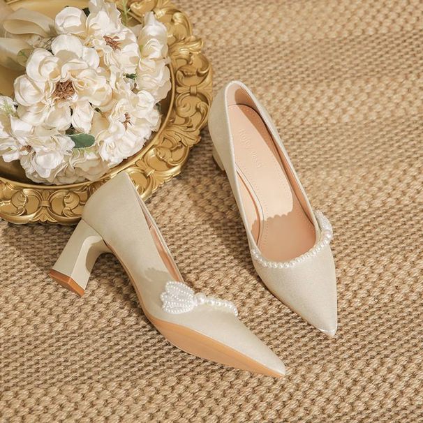 Luxury Wedding Shoes - Orthopedic Block Heel (Non-Slip Sole, Arch Support, Perfect For Outdoor Ceremonies)_vogvips.com
