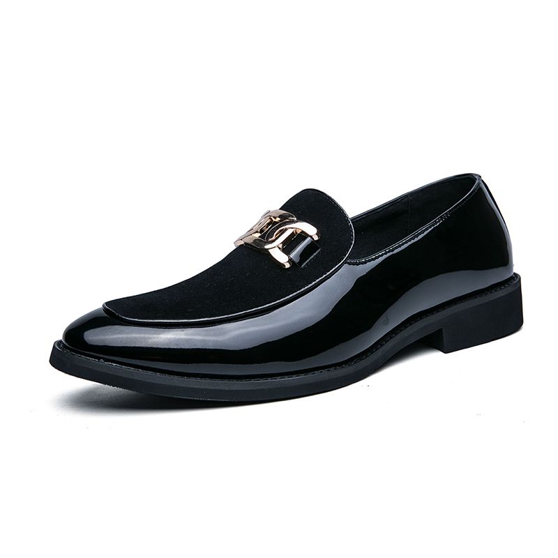 New Fashion Men's Brown Business Casual Loafer Shoes Daily Office Black Buckle Monk Men's Shoes One Foot Cover Banquet Dress Wedding Leather Shoes_vogvips.com