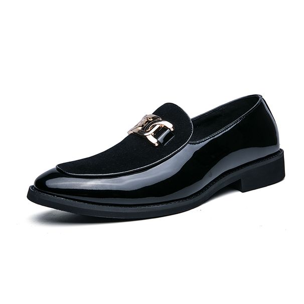 New Fashion Men's Brown Business Casual Loafer Shoes Daily Office Black Buckle Monk Men's Shoes One Foot Cover Banquet Dress Wedding Leather Shoes_vogvips.com