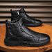 European Warm Series High-top Winter Fleece-lined Warm Work Safety Black Men's Casual Martin Leather Shoes_vogvips.com