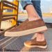 Fashion Men Shoe Casual Elastic Low Top Loafer Leather Shoe The Four Seasons Light Rubber Shoe Khaki Flat Business Shoe Designer Loafers_vogvips.com