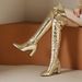 New Sexy Mirror Gloss Pole Dance Long Street Style Party Show Nightclub Chunky High Heel Women's Boots_vogvips.com