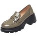 Platform Loafers For Women 2023 New Autumn Women's Thick Heel Shiny Small Leather Soft Sole British Style Single Shoes_vogvips.com