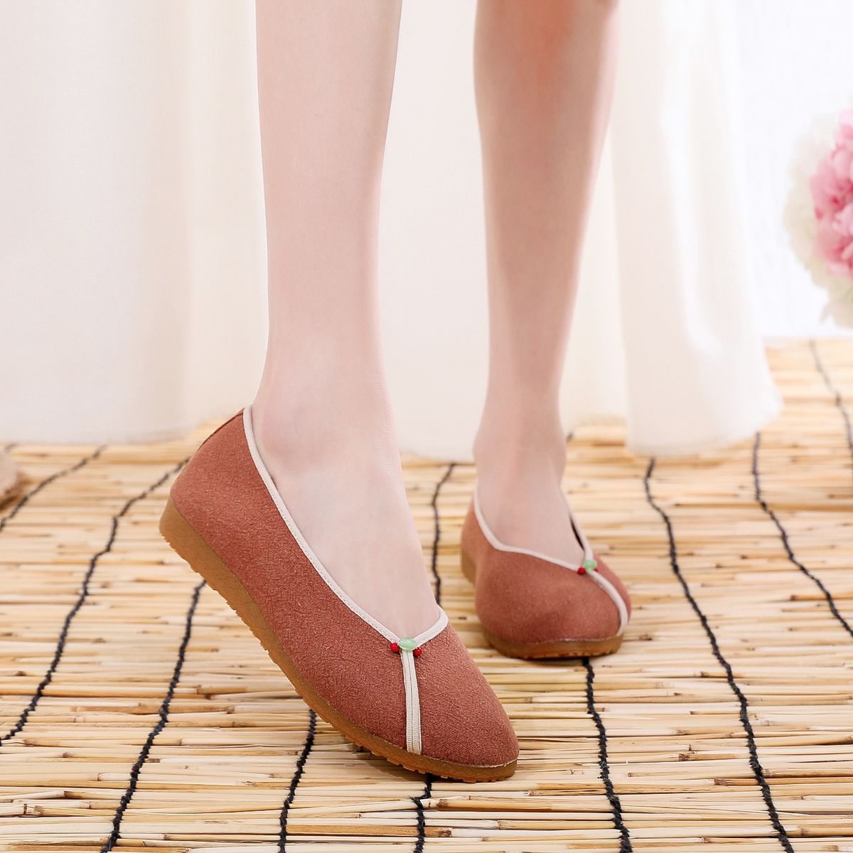 Flat Cloth New Oxford Soles, Walking And Leisure Women's Solid Color Tea Clothes, Single Shoes, Mother's Shoes_vogvips.com
