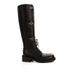 Grape Mom Autumn Winter New Motorcycle Miu Fashionable Belt Buckle Retro Chunky Heel Mid-Calf Riding Boots For Women_vogvips.com