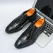 New Fashion Men's British Black Business Casual Loafer Shoes Daily Driving Office Leather Shoes One Foot Pedal Lazy Brown Banquet Dress Wedding Men's_vogvips.com