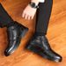 KL8819 Cow Leather Men's Casual Boots With Wool Lining Black, Choose Size And Tell Seller_vogvips.com
