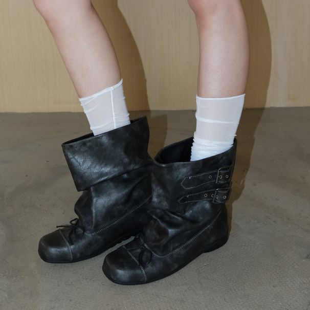 Designer Bow Tie, Pig Snout, Soft-soled, Wide-leg, Slim-fit, High-top, Knight-style, Short Boots For Women._vogvips.com
