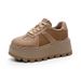 Thick-soled Heightening German Training Shoes Women's Retro Matte Leather Plus Rhinestone Casual Sports Board Shoes Women's Shoes_vogvips.com