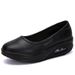 Nurse Shoes Breathable Platform Elevating Shoes Women's Leather Air Cushion White Casual Pumps_vogvips.com