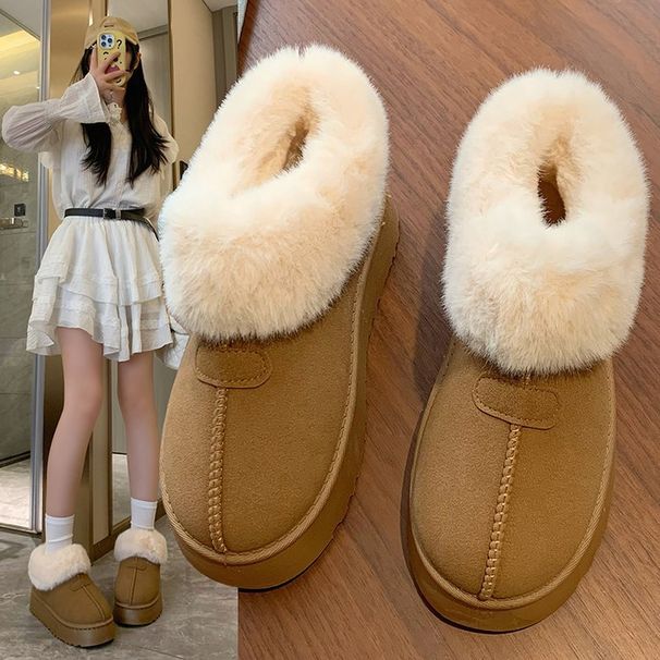 Women's Shoes Thick Soled Snow Boots Fashionable Women's Winter New Velvet Thickened Short Boots Non Slip_vogvips.com