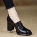 Waterproof Platform Single Shoes, Fall 2025 New Black Fashion Square Head Solid Color Thick Bottom Coarse Versatile High_vogvips.com