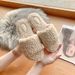 X Autumn Winter New Simple Lamb Wool One-Word Indoor Warm Home Slippers For Women_vogvips.com