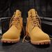 European Warm Series Martin British Style Workwear Couple Desert High-top Shoes Yellow Men's Short Boots_vogvips.com