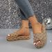 Plus-size Wedge Sandals One Line With Thick Sole Fashion Comfortable Sandal Women_vogvips.com