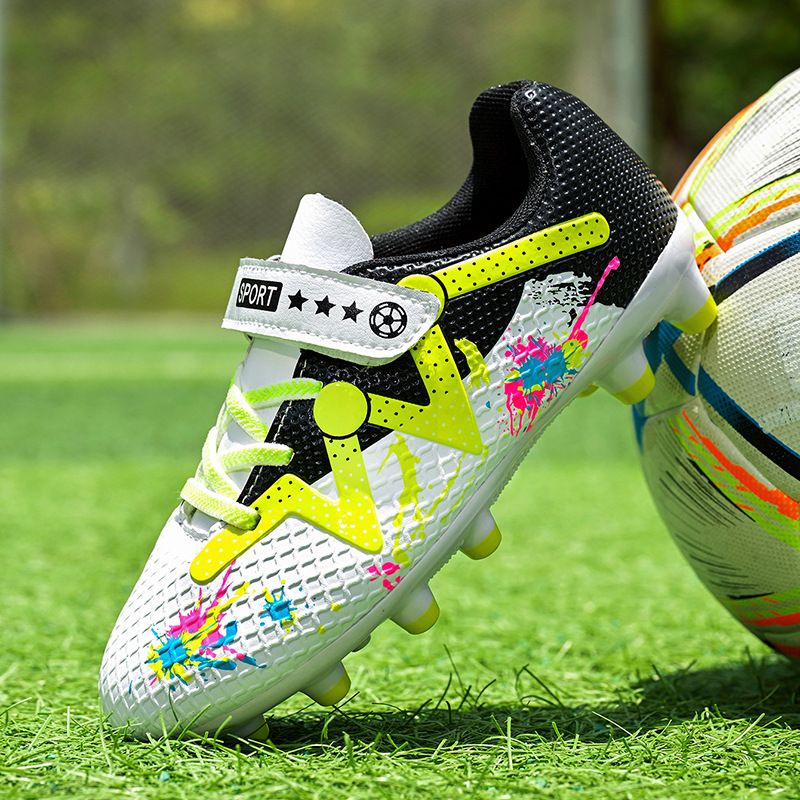 Children's Football Shoes Spikes Boys Velcro Shattered Nails Sneakers Boys Elementary School Training Girls_vogvips.com