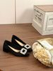 Pointheaded Shallow Mouth Single Shoes Female Early Spring Rhinosin Small Fragrance Wind All Build A Pedal Inside The Height_vogvips.com