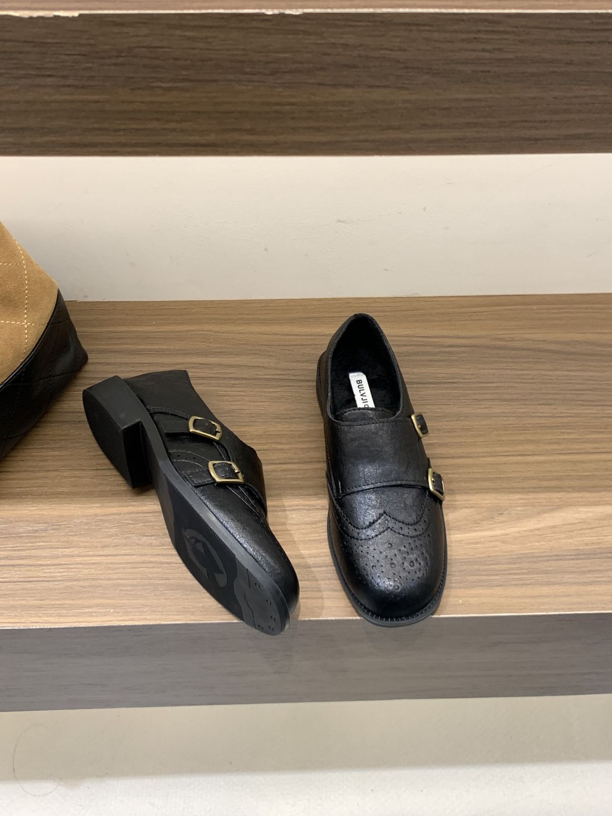 thick Heel Loafers Single Shoes Women's Shoes Velvet Small Leather Shoes_vogvips.com