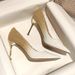 MTX Bride 2020 New Silver Pink Main Wedding Dress High Heel Women's Stiletto Bridesmaid Shoes_vogvips.com
