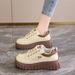 2025 Spring Women's New Breathable White Sneakers Versatile Korean Style Thick-Soled Sports Casual Board Trendy Shoes_vogvips.com