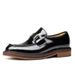 Glide Men's Business Casual British Style Cowhide Sole Loafers With Open Edge And Shiny Leather Slip-On Shoes_vogvips.com