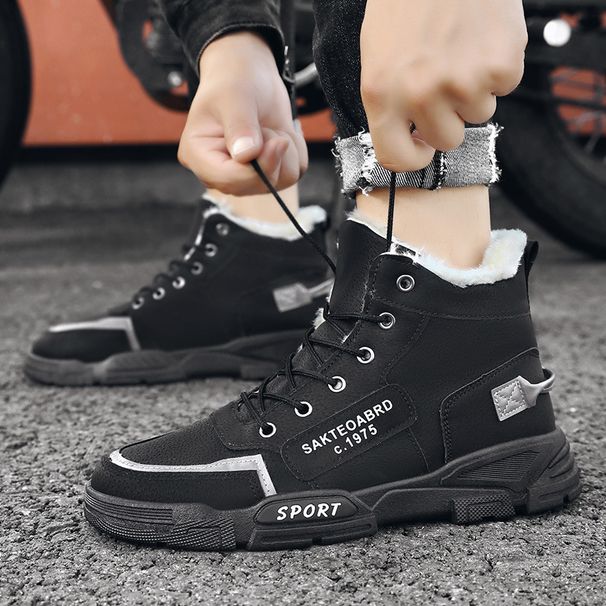 Men's Winter Thermal Snow Boots Waterproof Slip-Resistant Hiking Shoes With Fleece Lining For Outdoor & Daily Wear_vogvips.com