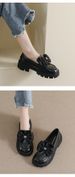 Black Platform Loafers Women's Retro Bow Small Leather Shoes Soft Sole Fairy Style Shoes_vogvips.com