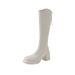 White 2023 Autumn Winter New V-Cut High Heel Over-the-Knee Long Thick Sole Stretch Riding Boots For Women_vogvips.com