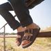CRACOMIN New Fashion Cork Slippers For Women Men Leather Suede Flats Sandals Summer Couple Beach Sandals With Adjustable Buckle_vogvips.com
