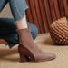 2025 British Style Women's High Heel Martin Boots, Autumn And Winter Large Size Chunky Heel Square Toe Ankle Boots, Plus Size Wome_vogvips.com