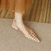 French Style~Artistic Retro Pointed-toe Low Chunky Heel Roman Sandals For Women, Pig Cage S, Summer Casual Women's_vogvips.com