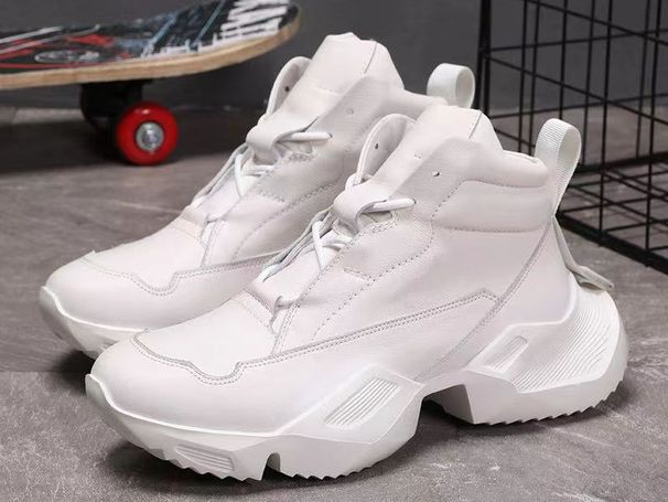 Men's Martin Boots High Top Shoes Genuine Leather Non Slip Wear Resistant Brand Super Hot Sports Casual Shoes Short Boots High Top White Shoes_vogvips.com