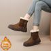 【Top Grain Leather】Women's Snow Boots 2025 Winter New Arrival Fleece Lined Thick Sole Short Boots Genuine Leather Cotton Boots_vogvips.com