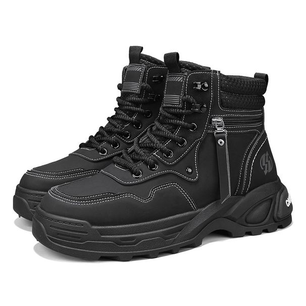 European Warm Series Martin British Style Short Mid-Cut Men's Work Boots Autumn Winter High-Top Trendy Shoes_vogvips.com