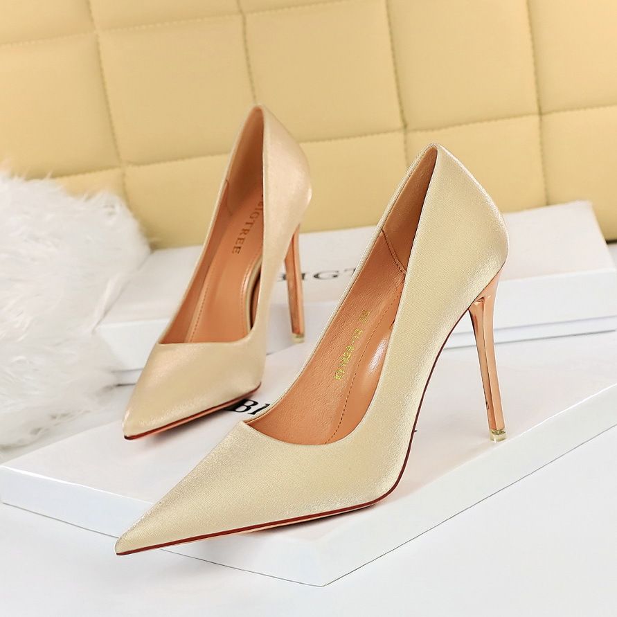 Luxury Satin Pointed-Toe Stiletto Heels - Elegant High Heel Pumps For Women (Sizes 34-43) Pointed Toe High Heeled Shoes For Women_vogvips.com