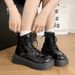 Versatile Big Toe Lace-up Martin 2025 Autumn Winter New British Style Short For Women Chunky Heel Fashion Boots_vogvips.com