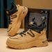 Fall Men's Shoes, High-Top Martin Boots, Men's Trends, Versatile, Work-On Work Shoes, Non-Slip Casual Booties_vogvips.com