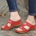 Large Size Slippers, Hollowed Out Car Stitching, Flat Solid Color, Thick Sole, One Foot Open Toe Women's Sandals For_vogvips.com